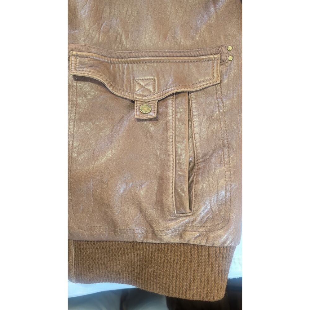 Vintage Brown Wilson's Leather Bomber Jacket with Faux Shearling Collar - XL - Picture 3 of 13